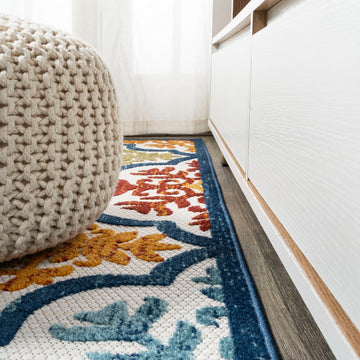 Cassis Ornate Ogee Trellis High-low Indoor/outdoor Area Rug